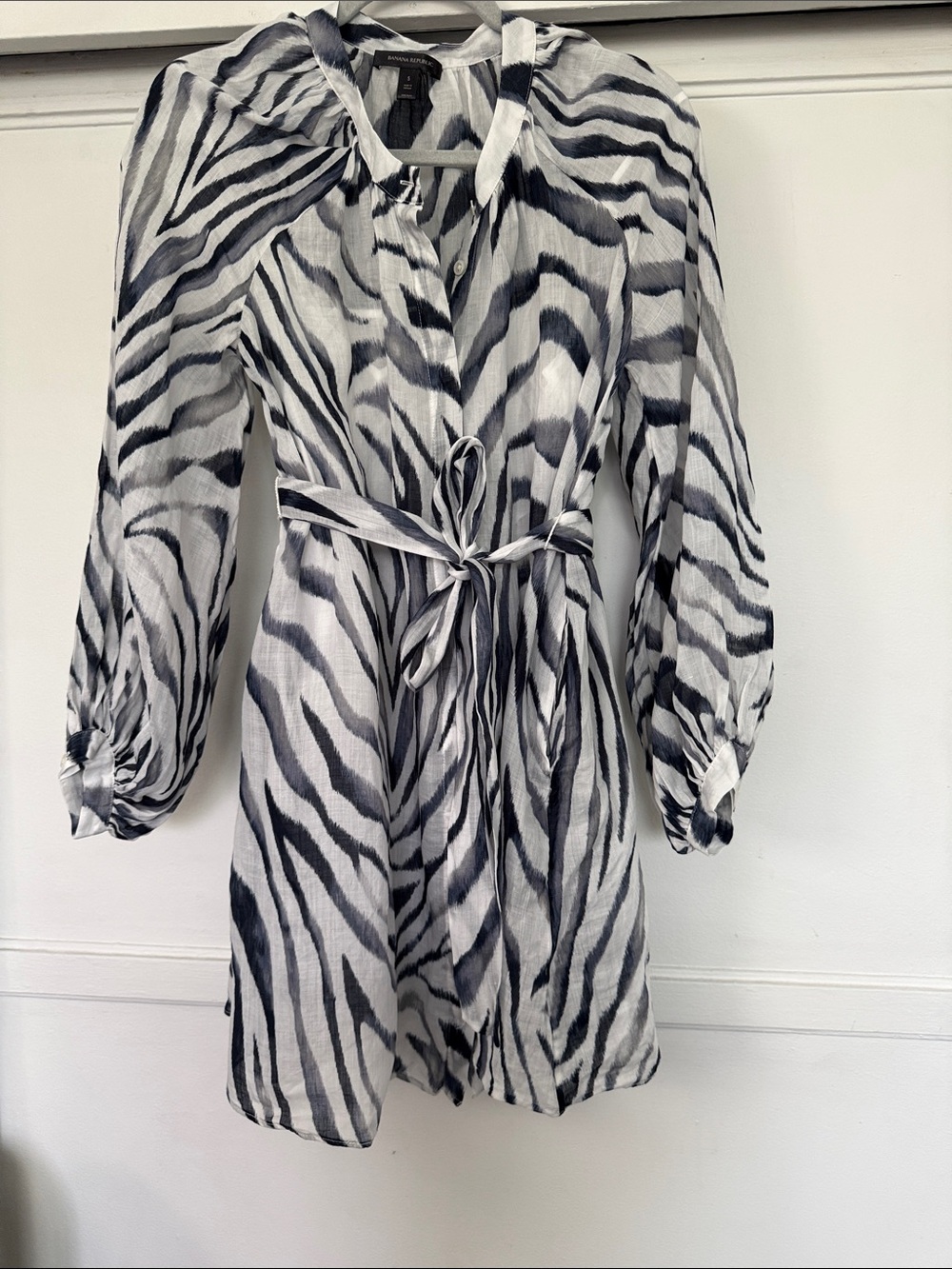 Banana Republic Black and White Zebra Print Mini Dress